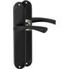 ERGO line ROMA guarnizione per porte classica, nera, maniglia con piastra di copertura cieca (senza apertura) set di maniglie con piastra di copertura lunga, guarnizione per porte, maniglia