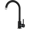 VBChome Rubinetto da cucina nero effetto granito girevole a 360° - Miscelatore monocomando per lavello, rubinetto moderno per lavello