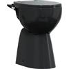 vidaXL WC Rimless, Ceramica, Nero, 50,5x36,5x50 cm, Altezza Comfort, Sedile Soft-Close, Bagno, WC a Coppia Stretta, Design Slim, Adatto a Persone Alte e Anziani, Scarico Igienico