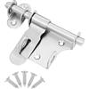 SagaSave (Grande) Serrature e chiavistelli in acciaio inox con serratura a bullone scorrevole, serratura di sicurezza per porta con 5 viti, per bagno, loft, botola, finestre, mobili, recinzioni