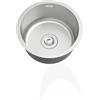 TYLAOXIAO Lavandino Cucina Piccolo,Lavello Cucina d'argento1 Vasca In Acciaio Inox Rotondo con Set Di Drenaggio,Installazione Appoggio o Sottopiano (Ø 40cm)