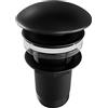 Arreditaly Piletta Click-Clack Universale 6.6 Cm In Ottone Nero Opaco Compatibile Con Lavabo E Bidet Con O Senza Troppopieno Design Moderno E Apertura A Pressione