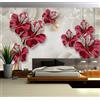 Taxpy Fotomurale Fotomurali 3d Effetto, Fiore bordeaux, 300x210cm Carta da parati Decorazione da Muro Poster per Camere da Letto, Soggiorni Carta da Parati