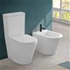Inbagno Sanitari filomuro monoblocco Rimless con scarico universale e copriwc rallentato soft-close, cassetta di scarico con fissaggi inclusi, KLAN