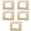 Electron 5 Placche, 3 moduli/posti, Compatibile Con Vimar Arke', legno chiaro, Placca rettangolari squadrate, Plastica di alta qualità, 100% compatibile con supporti e moduli originali