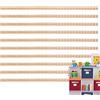 Quzente 10 pezzi da 40 cm, decorazioni decorative in legno con perline, bordo smerlato in legno non finito, bastoncini semicircolari in legno, ideali per decorazioni, armadi, pareti di casa, mobili, porte