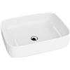 Lavita - Lavello da appoggio modello Galera, in ceramica moderna di alta qualità, senza troppopieno e foro per rubinetto, ideale per il bagno, dimensioni 50,5x40x14 cm, bianco lucido