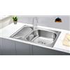 Omeere, 66 x 42 x 18, lavello da cucina, in acciaio inox 304, spessore del materiale: 0,8 mm, lavello, lavello, lavello da incasso, rettangolare, 1 vasca, piccola cucina (superficie laterale sinistra)