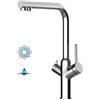 VIZIO Cucina Rubinetto cucina 4 VIE per sistemi Frigogasatori e filtro acqua depuratore con canna girevole 360 ° - Cromo