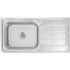 Omeere, Lavello da cucina 100 x 50 B, acciaio inox 304, spessore materiale 0,8 mm, XXL, 50 x 40 cm, lavello da incasso, rettangolare, 1 vasca, scolapiatti (scolapiatti a destra)