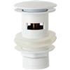 HSNJKLF Piletta Lavabo Bagno Accessori for rubinetti da bagno con tappo di scarico pop-up for lavabo da bagno in oro rosa spazzolato Piletta per Scarico Lavabo(White with hole)
