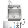 Ribanedy Argento lavello cucina 1 vasca nascosto, 35x45cm, acciaio inox sottopiano Bar/lavandino camper per Campeggio e Spazi Piccoli