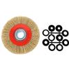 TANIASHOP Spazzola in acciaio ottonato per mola da banco 175 mm con set di adattatori spazzola circolare con fili ondulati