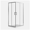 Parama Box doccia 80x120 angolare scorrevole h190 vetro temperato trasparente 6mm trattamento anticalcare maniglia in acciaio inox 304 mod. Tenerife