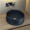 Mai & Mai Lavabo da Appoggio 40x40x15cm, Lavandino Bagno Ovale Colossum804 da Marmo Fuso, Antracite Opaco