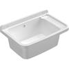 Buystar Lavandino Pilozzo a Muro Rettangolare in Resina - Sifone, Piletta, da Esterno, Interno, Vasca, Lavanderia, Garage, a Mano, Lavaggio, Resistente agli Acidi, Capiente - Bianco Lucido