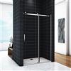 Mato Porta 195cm per Box Doccia Nicchia Scorrevole Vetro 8mm Temperato Trasparente Anticalcare ProfiloIn Alluminio Cromato 125 cm