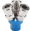 Jenngaoo Raccordi Rapidi Pneumatici, 1/4 Tipo C 2/3 Vie Attacco Rapido Pompa d'Aria Connettore Compressore d'Aria Forniture di Apparecchiature Elettriche(3 Way)