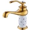 UPKHZF Rubinetto Bagno Lavabo Miscelatore Monocomando Bagno Vintage Antico Stile Ottone Rubinetto Per Lavabo, Regolazione A Caldo E Freddo, Rubinetto Da Bagno, Oro