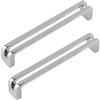 DSWZLQDXB 2 pezzi Maniglie per cassetti e sportelli Pomello cucina armadio porta manopole in lega di zinco Maniglie per ringhiere,include viti (Hole distance 128mm,Silver)