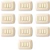 Electron CONFEZIONE DA 10 PLACCHE IN TECNOPOLIMERO, COMPATIBILE CON BTICINO MAGIC, 3 MODULI/POSTI, COLORE AVORIO, ALTA QUALITA', ARROTONDATE, DESIGN CLASSICO, PER INTERRUTTORI/PRESE
