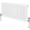 Monster Shop Radiatore Termosifone a 3 Colonne 600mm x 1012mm Moderno Centralizzato Bianco in Acciaio Inox Orizzontale a Parete Cucina Soggiorno Bagno Kit di Fissaggio e Spazzola Inclusi