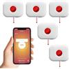 Wolf Guard TUYA Pulsante di emergenza SOS WiFi con cavo di trazione, per amico anziano disabile bambino, sistema di allarme sanitario Smartlife APP promemoria remoto (Stile coulisse, set di 5)