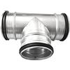 Intelmann Raccordo a T per condotti a spirale 90° DN: 80 100 125 150 160 200 zincato e acciaio inox, Adattatore di derivazione per ventilazione e cappa di ventilazione, Argento