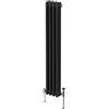 Monster Shop Radiatore Termosifone a 3 Colonne 1800mm x 202mm Moderno Centralizzato Nero in Acciaio Inox Verticale a Parete Cucina Soggiorno Bagno Kit di Fissaggio e Spazzola Inclusi