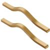 zcru004 Lega di Alluminio Maniglia per Mobili Manopole di Armadio Maniglione da Cucina Pomelli per Porta Maniglie a Corrimano Pomolo Oro Spazzolato 2 Pezzi (Hole distance 160mm)