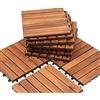 Eulenke Piastrelle in legno di acacia, 2 m², 22 piastrelle da giardino 30 x 30 cm, piastrelle a clic, 6 listelli per giardino, terrazza, balcone
