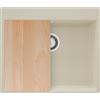 PRIMAGRAN Lavello da Cucina Beige 58x50cm, Lavandino in Granito a 1 vasca + Sifone Classico + Tagliere, Lavabo da Cucina Incasso al Mobile 60cm - Oslo Top S408