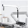 ZPSPZ Rubinetto Cucina Pieghevole Sottofinestra Rubinetto Lavello Cucina Girevole Ottone-Cromo Placcato