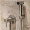 NOLUXA IMEX - Doccia Bidet Acqua Fredda e Calda Colore Nichel Spazzolato | Rubinetto Bidet Incasso per WC | Doccia Igienica Monocomando per WC | Rubinetteria Sostituto Bidet | Serie Toscana