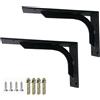 tow000ack 2 Pezzi Staffa per Mensola Pesanti,Staffe Supporti per Mensole a Parete Triangolare,Reggimensola Ferro,Supporto per Mensola Galleggiante di Metallo,con Viti,Nero (35cm)