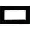Ettroit PLACCA IN VETRO COMPATIBILE CON SERIE BTICINO MATIX 2-3-4-6 POSTI COLORI ASSORTITI (4 MODULI, NERO)