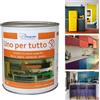 Color Point Uno per Tutto - Smalto vernice per interni ed esterni con antiruggine 1 Kg- mano unica - per legno ferro cemento pietra - satinato (Rosso)