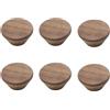 HDJNal Set di 6 Pomelli in Legno di Noce da 40 mm Con Viti - Maniglie Rotonde Naturali per Cassetti, Armadi, Mobili, Cucina