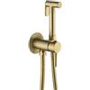 FQYEP Bidet Portatile Kit Doccetta Acqua Calda E Fredda Doccetta per Bidet Wc, con Tubo da 1,5 M,Oro Spazzolato,Girare