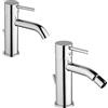 BYUP 💧 Paini COX OPEN Set Miscelatori Lavabo + Bidet con Snodo Cromato - Scarico Automatico 11/4 + Piletta e Flessibili (78CR211O + 78CR306O)