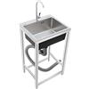 Madelynn Lavello mobile 45 x 41 x 75 cm, capacità di carico 50 kg, autoportante, in acciaio inox, con tubo di ingresso e scolapiatti per casa, ristoranti