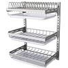 JRPQ Storage rack Acciaio Inossidabile 201 Mensole da Parete Mensola angolare Slot Indipendente Risparmio Di Spazio (Portanti: 20 Kg) Bene/Argento / 5cm