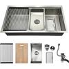 HZKSINNK Lavello da cucina grande, 80 x 50 cm, in acciaio inox 304, rettangolare, superficie facile da pulire, con sifone, tubo di scarico, tagliere, 1 lavandino da incasso/incasso, moderno lavello da cucina