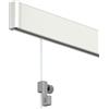 Artiteq Sistema di sospensione per pittura con binario Click, primer bianco da 200 cm (RAL 9016), set completo di fili trasparenti, ganci e materiale di fissaggio, portata 30 kg p/m
