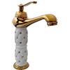 vet italy Vetrineinrete® Rubinetto per lavabo con brillantini miscelatore bagno monoforo oro (Alto) A56