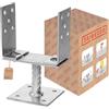 TRIBECCO® Manicotto a vite a U per pali quadrati in legno, acciaio zincato a caldo, scarpa di supporto U su supporto in acciaio scanalato, larghezza regolabile fino a 160 mm, altezza 200 mm, per