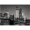 WallArena Carta Da Parati Fotografica New York Di Notte Città Ponte - Include Colla - Moderna Design Carta per Pareti Soggiorno Camera Da Letto Sala Fotomurali In Tessuto Non Tessuto TNT (152x104 cm)