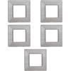 Electron CONFEZIONE DA 5 PLACCHE IN PLASTICA SATINATA, COMPATIBILE CON VIMAR PLANA, 2 MODULI/POSTI, COLORE ARGENTO, DESIGN ELEGANTE E MODERNO, PER INTERRUTTORI/PRESE, TECNOPOLIMERO DI ALTA QUALITA'