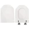 HYDRO HOME Tavoletta Wc Compatibile con Absolute Classic Ideal Standard, Copriwater In Legno Rivestito Con 2 mm Di Resina,Tavoletta Wc Con Cerniere Fissaggio Dall'alto MADE IN ITALY