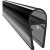 W Waka Home WAKA Premium Guarnizione per Porta Doccia & Labbro Doccia PRO-B Guarnizione per Doccia Otticamente Nero-Trasparente Guarnizioni per Porte Doccia 6-8mm Lunghezza 1000mm Guarnizioni per Box Doccia